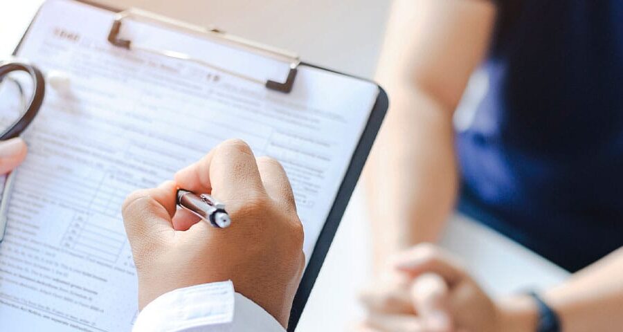 doctor getting patient documentation for medical billing